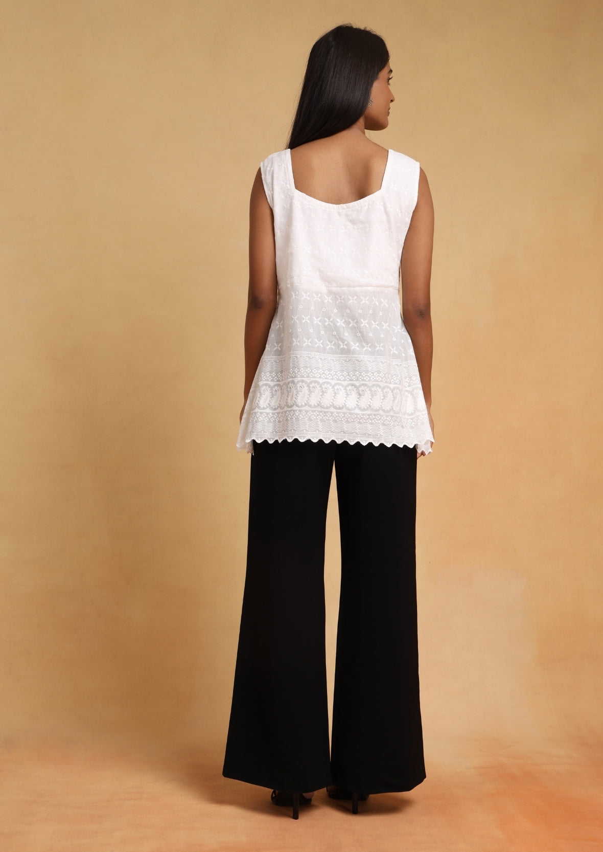 White Chikankari Top