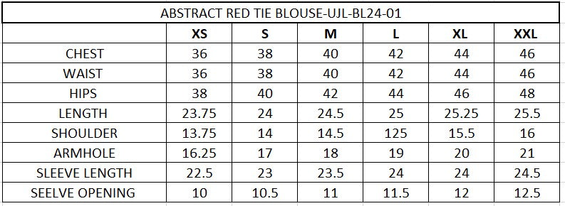 Abstract Red Tie Blouse