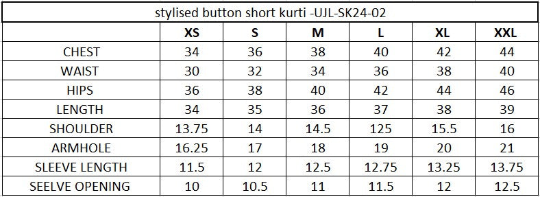 Stylised Button Short Kurti