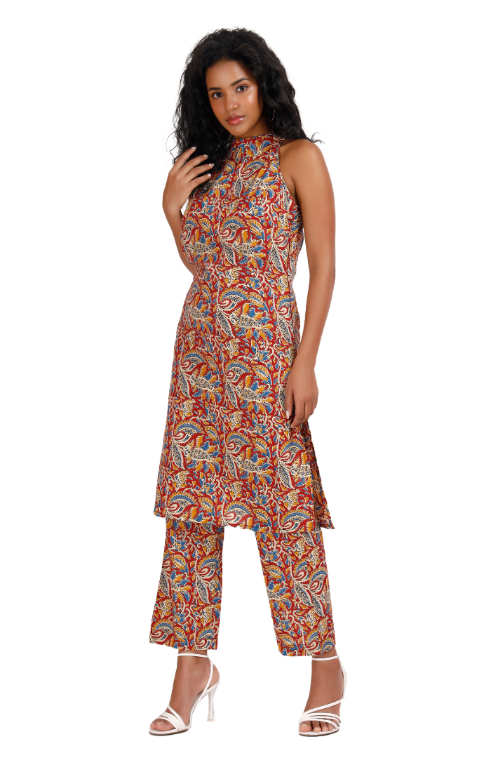 Backless Cotton printed Kurta set