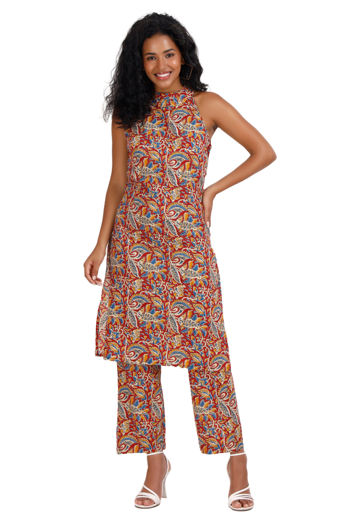 Backless Cotton printed Kurta set