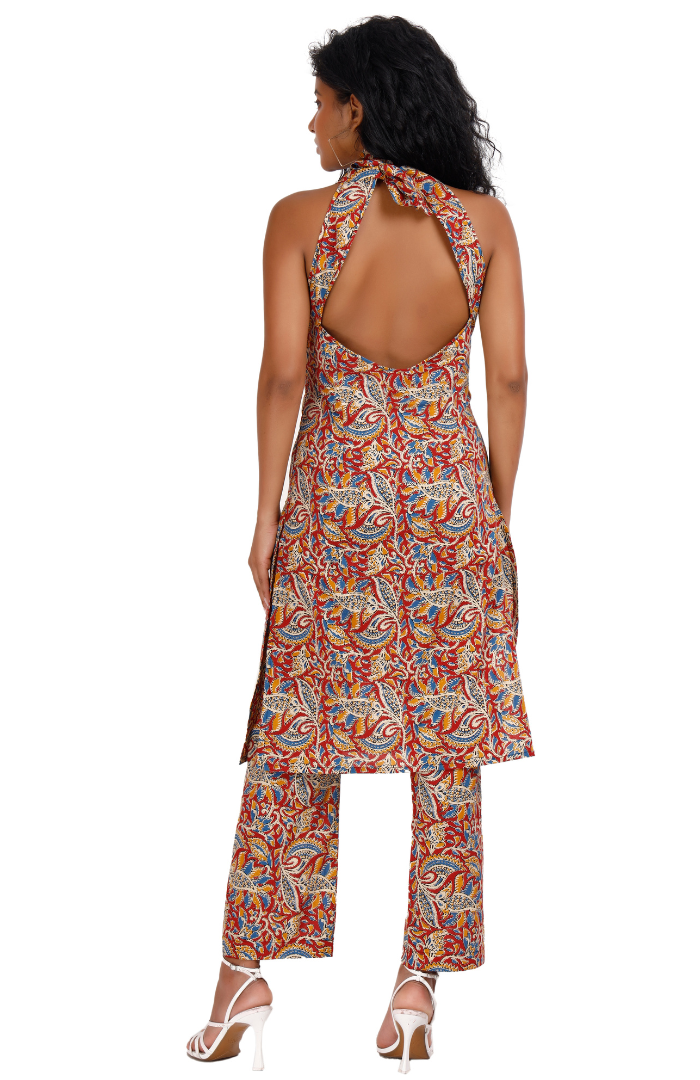 Backless Cotton printed Kurta set