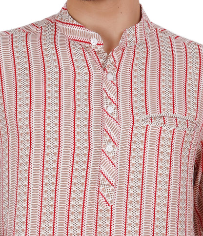 Men's Printed Short Kurta