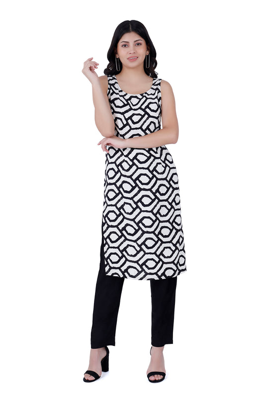 Rayon Printed kurta with solid pant set