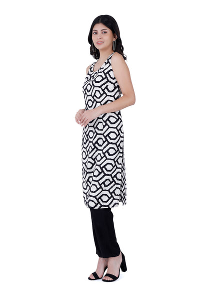 Rayon Printed kurta with solid pant set