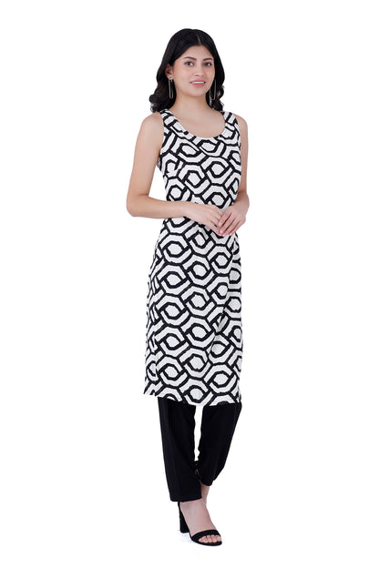 Rayon Printed kurta with solid pant set