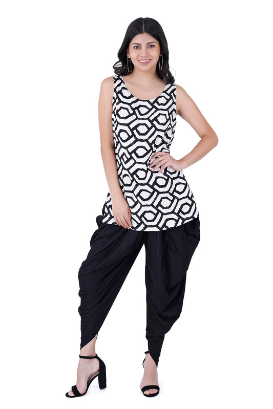 Printed Kurta with Dhoti Set